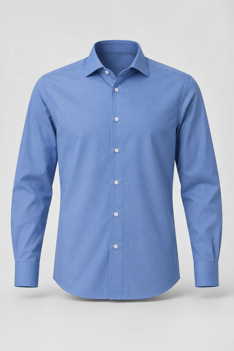 Harbor Blue Twill Shirt, Medium Blue, front view