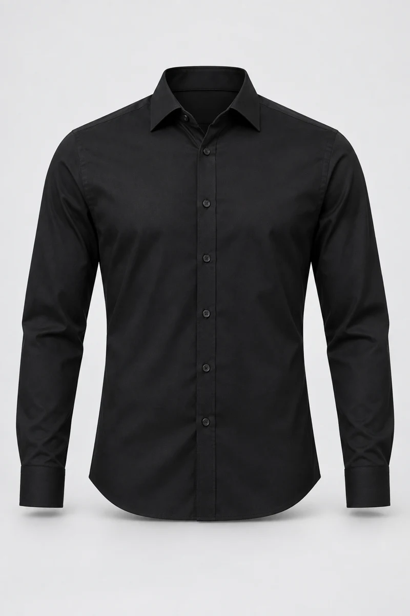 Onyx Stretch Shirt, Black, front view