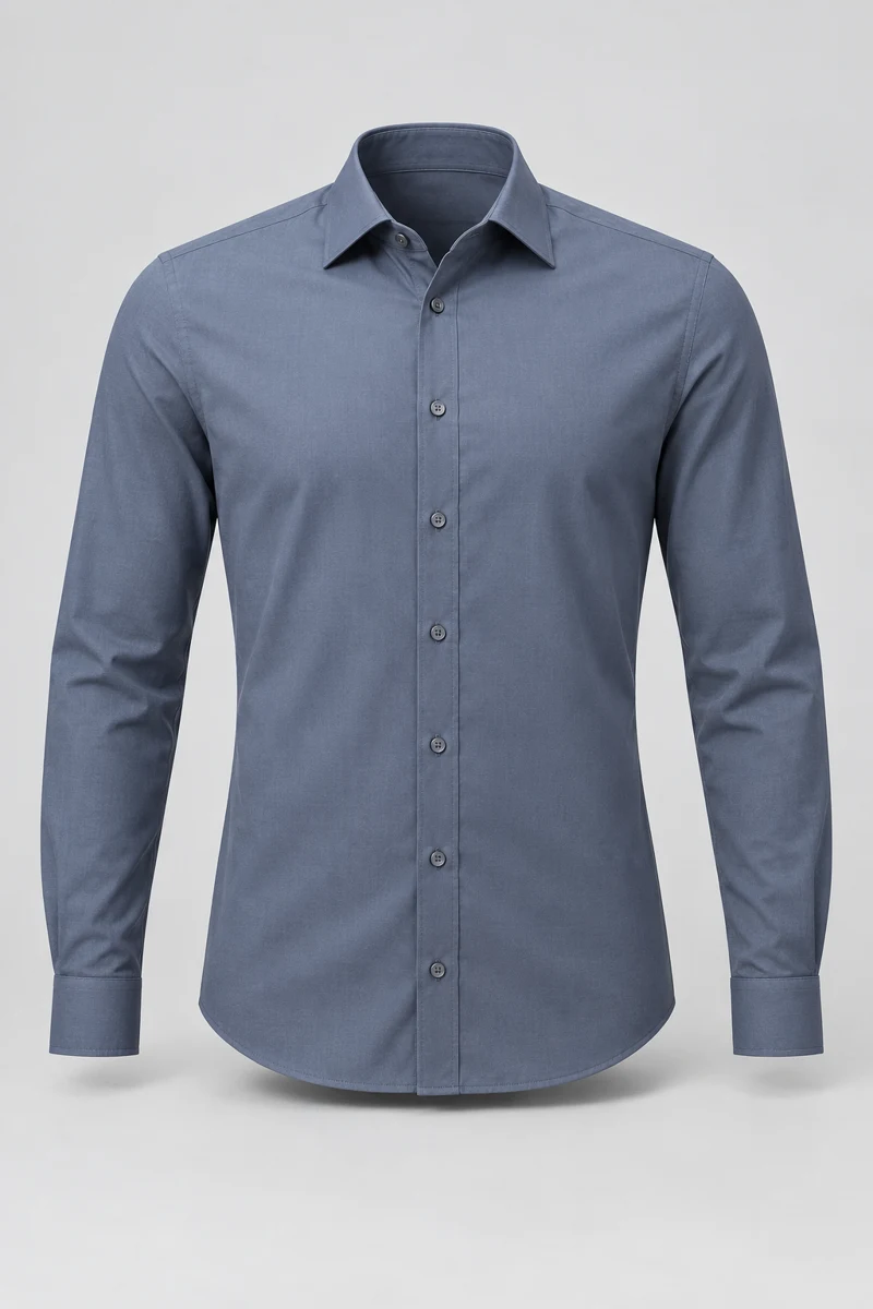 Slate Stretch Shirt, Slate Blue Grey, front view